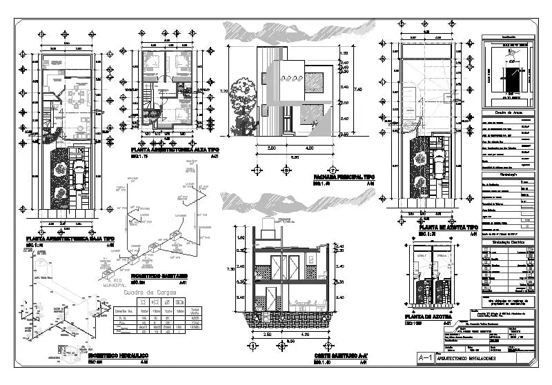 Planos de Instalaciones Sanitarias y Eléctricas 1-vertices-arquitectos-ingenieros PLANOS-DE-INSTALACIONES-SANITARIAS-Y-ELECTRICAS